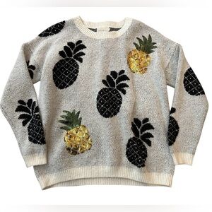 Gray Sweater with Pineapple Design